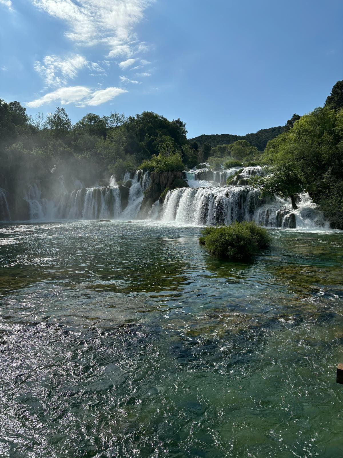 Panoramic view of Krka National Park waterfalls